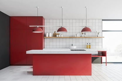 15.7" x 787" Red Wallpaper Red Contact Paper Solid Color Peel and Stick Wallpaper Matte for Cabinets Self Adhesive Wall Paper for Kitchen Countertops Wall