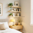 Floating Shelves for Wall, Bathroom Shelves Over Toilet, Wall Shelves & Book Shelf for Room, Hanging Shelf, Modern Wooden Mounted Floating Shelves, 24x7x1.5 in (Oak, Set of 3)