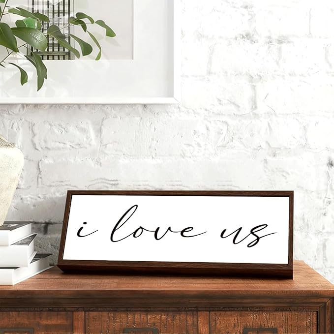 Inspirational Signs, Decorative Wooden Wall Plaque, Rustic Home Decor, Family Room Decors, Cafe Bar Garage Decor, Housewarming Gift, I Love Us Sign 17.8x4x1.2 inches
