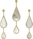 Gold Mirror Wall Decor Modern Tear Drop Shape Decorative Mirror for Bedroom Living Room entryway Hall Fireplace Boho Wall Mirror 3-Pack Mirrors Set