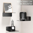 Small Wall Shelves Set of 3, 5 Inch Metal Display Ledges for Small Models, Funkos, Collectibles, Little Statues, Adhesive Floating Shelves for Bathroom, Living Room, Bedroom (Black)