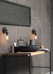 PERMO Vintage Industrial Pole Wall Mount Mini Single Sconce Metal Wall Sconces Fixture (Matte Black)