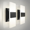 ASD LED Indoor Wall Mount Light Fixture - 8 Inch 10W Modern Interior Matte Black Dimmable Wall Sconce Light - ETL 2700K-5000K Adjustable - Hallway, Bedroom LED Wall Lights, Pack of 2
