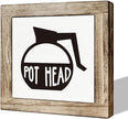 Coffee Pot Head Sign, Wooden Box Decor Set for Home, Decorative Table Sign, Farmhouse Wood Shelf Decoration, Rustic Kitchen and Bar Decor