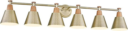 FEMILA Gold Light Fixture Bathroom, 6 Light Brushed Gold Vanity Light, 45.3