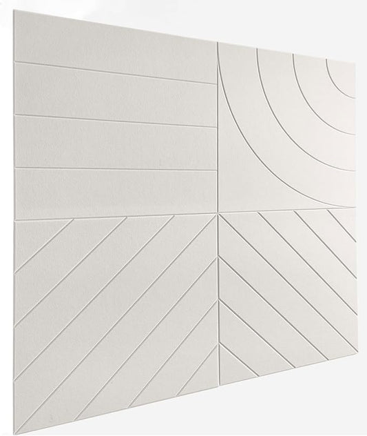 21.65" Large Square Acoustic Panels 4-Pack - Sound Absorbing Wall Panels, Noise Reducing Soundproof Decorative Felt Tiles for Home Office, Studio, Living Room - Beige