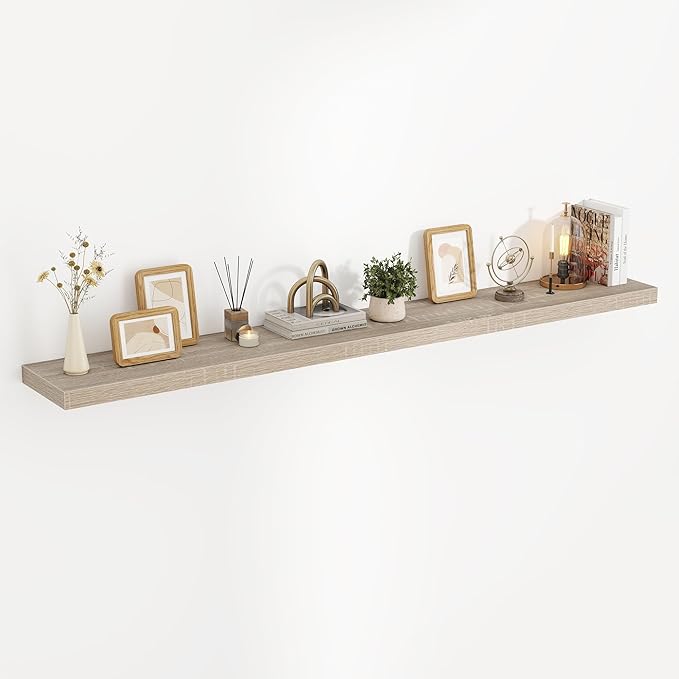 72 Inch Floating Shelves, 3D Textured Wood Grain, 72