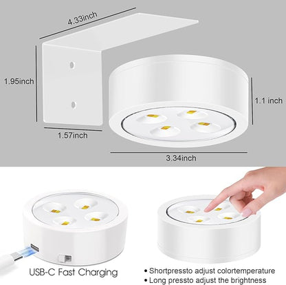 Picture Lights for Wall, 3 Lighting Modes Magnetic Art Display Light,Rechargeable Battery Operated Led Painting Light with Remote Control Dimmable & Timer,6Pack White