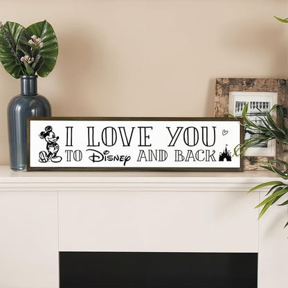 Love Sign Decor, Decorative Signs and Plaques, Wooden Box Signs for Home Decor, Master Bedroom Decors, Farmhouse Wall Decoration, Desk Decors Art, I Love You to Disney and Back Sign