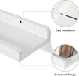 Love-KANKEI 36 Inch Long Floating Shelves Wall Mounted Set of 2, Large Wood Wall Shelves for Storage, Rustic Hanging Shelves for Display,Bedroom Living Room Bathroom Kitchen Office White