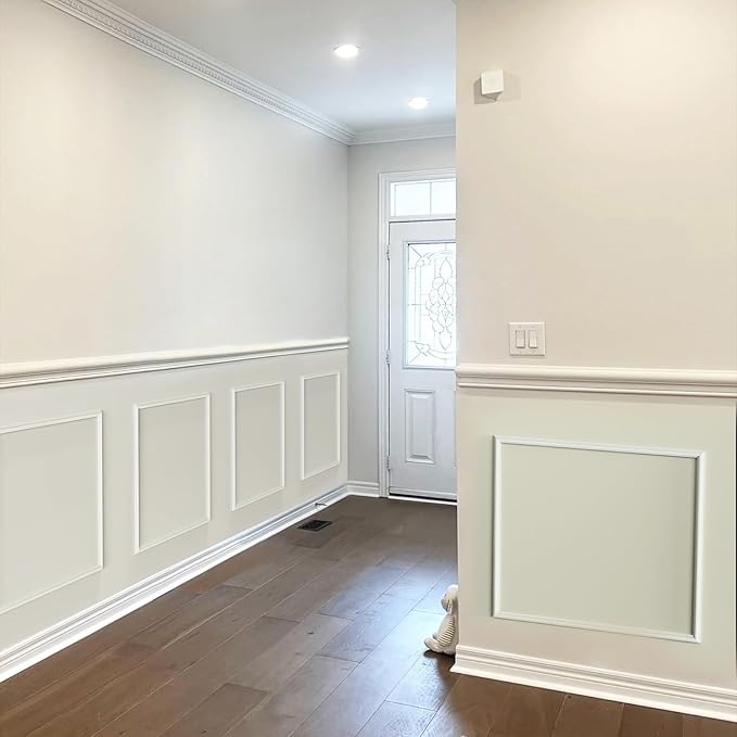 Melkus Peel and Stick Wall Molding Kit, 3 Sets 18“x20" Precut Wainscoting Panels, Self Adhesive Molding Trims for Interior Wall Décor