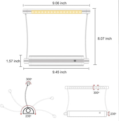 HONWELL Picture Light Battery Powered Wireless Display Lights LED Accent Light Remote Control Uplight Artwork Lighting Rotatable Light Heads with Timer Dimmer, Stick Art Lights for Painting Frame