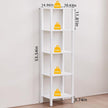 54in Tall Bookshelf 5-Tier Small Narrow Bookcase, Skinny Book Shelf for Small Space, Farmhouse Slim Shelf with Storage, Wood Freestanding Display Thin Bookshelves for Living Room, Office, White
