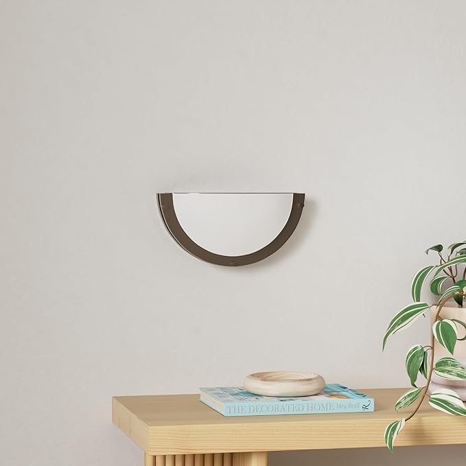 CLOUDY BAY 12-inch CRI90+15W 3000K/4000K/5000K Color Temperature Adjustable Dimmable LED Wall Sconce, ETL Listed LED Half Moon Wall Fixture, Brushed Nickel