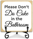 Please Dont Do Coke in the Bathroom Sign With Iron Support, Home Toilet Desk Bathroom Decor Wood Sign Shelf Decor Restroom Farmhouse Housewarming Gifts Table Centerpiece - (a029)