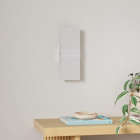 Plug in Wall Sconces with Stepless Adjustable 3000K-6500K Colors and 10%-100% Brightness, Sconces Wall Lighting with Remote Control 12W Acrylic LED Wall Lamp with 6FT Plug in Cord, 2 Pack