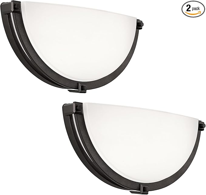 13 inch Dimmable LED Wall Sconce, Half Moon Wall Light Fixture, 3000K/4000K/5000K Color Temperature Adjustable, Modern Bathroom Vanity Light Fixtures，Super Bright (Oil Rubbed Bronze) 2 Pack