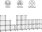 HOMIDEC 6 Light Grey Cube Storage Organizer, Modular Storage Shelf with Hammer, Cube Storage Bin Cabinet Closet Bookshelf for Living Room, Bedroom, Office, Each Cubes Size 11.8 x 11.8 inch