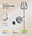 UME Wireless Sconces Set of 2 with Remote, 5200mAh Battery Powered Sconces - Small Rechargeable Sconces w/ 3 Color Temps & 5 Brightness Levels for Bedroom, Living Room, Wall Painting, Cafe (Silver)