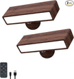 YiLaie Wall Lights for Bedroom Battery Operated, Battery Operated Wall Sconce Set of Two,Dimmable Wireless Wall Mount Lamp with 3 Color Temperature for Bedside