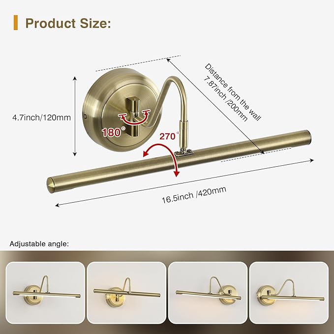 JOOSENLUX Modern LED Picture Lights Fixtures,Art Decor Metal Artwork Mini Accent Spotlights 16.54