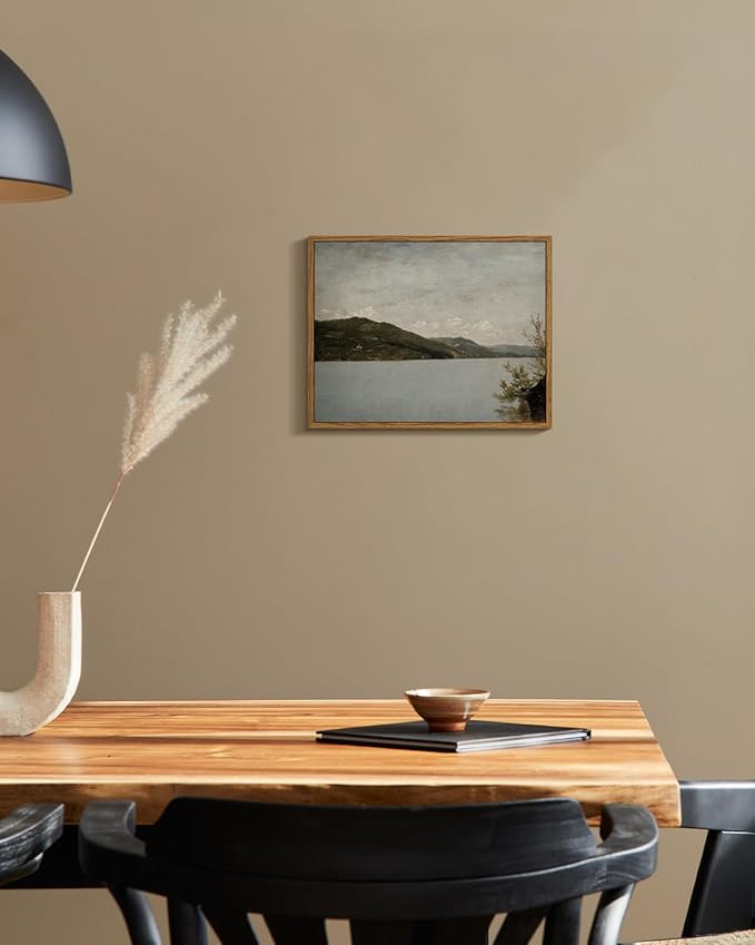 InSimSea Framed Canvas Wall Art Vintage Decor, Home Decor Classical Landscape Paintings Artwork, Vintage Nature Decor, Retro Wall Decoration for Bedroom Living Room Bathroom, 11
