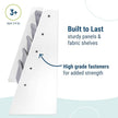 Wildkin Wooden Sling Bookshelf for Kids – Premium Canvas Design with 4 Fabric Shelves, Organizer for Home or Classroom - White w/Gray