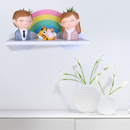 Rainbow Shelves Cloud Wall Shelf for Room Wooden Cloud Shelf Nursery Cloud Decor Floating Cloud Shelf for Bathroom Living Room Bedroom Home Room Nursery