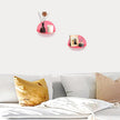 ROYALITA Small Acrylic Shelves Room Decor Floating Shelves (2-Pack, 8-inch Diameter) - Wall Mounted Display Stand for Plants, Toys, Makeup, and More - Ideal for Home and Office, Pink