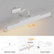 Cordless White Picture Lights for Wall Artworks - Wireless Remote, 3 Modes Dimmable 350LM Above Frame Lighting, 5000mAh Rechargeable Battery Wall Mount for Photo, Gallery,Paintings,Dartboard(2-Pack)