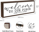 Welcome to Our Porch Sign, Farmhouse Wood Signs, Front Door Decoration for Home Farmhouse Cottage, Entryway Decors, Decorative Wooden Table Sign, Wall Decors Art, Housewarming Decoration