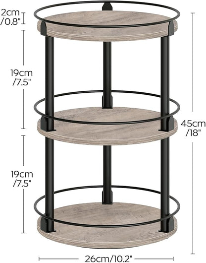 Spice Rack, Set of 2 Lazy Susan Organizer, 3-Tier Turntable Organizer, Rotating Spice Rack Organizer For Cabinet, Compact and Versatile, Greige and Black SR23L2BG