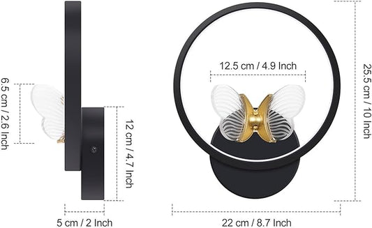 XEYOU 16W Modern Wall Sconce Lighting Indoor LED Creative Wall Light Fixture Butterfly Shape Decoration Wall Lamp for Living Room Bedroom Stair Corridor