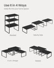 SONGMICS Cabinet Organizer Shelf, Set of 3 Kitchen Counter Shelves, Kitchen Storage, Spice Rack, Stackable, Expandable, Anthracite Gray and Matte Black UKCS220B01