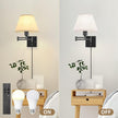 TRLIFE Wall Sconce with Remote Control, Dimming 10%-100% and Adjustable Color Temperature 2700K-6500K Swing Arm Wall Lights with Plug in Cord, 9.4