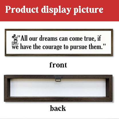 WKYAER Inspirational Wall Decor, Decorative Wooden Box Signs, Rustic Hanging Wood Sign Decor, Tabletop Decoration for Home Office, Bedroom Wall Art, All Our Dreams Can Come True Sign