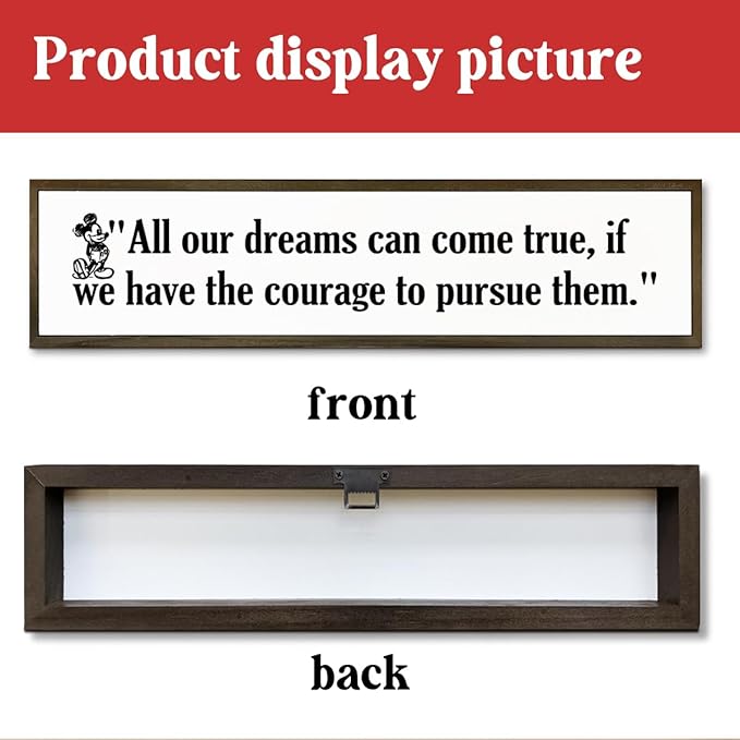 WKYAER Inspirational Wall Decor, Decorative Wooden Box Signs, Rustic Hanging Wood Sign Decor, Tabletop Decoration for Home Office, Bedroom Wall Art, All Our Dreams Can Come True Sign