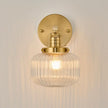 TERLEENART Vintage Wall Sconce Set of 2,Hard Wired Sconce with Clear Ribbed Glass Shade,Indoor Wall Mounted Lamp for Bedroom Living Room Bathroom Hallway