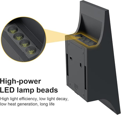 Solar Sconce Lights Outdoor, Dimmable Solar Wall Lights Up and Down, 3000K 700LM Solars Lights Outdoor IP65 Waterproof for Yard Patio Garage Porch, 2pcs