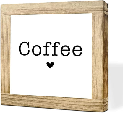 Coffee Bar Station Decor Sign Minimalist Coffees Plaque Handcrafted Wooden Wall Decor Rustic Cafe Style Sign For Home Kitchen Office Bar Wooden Cafe Decoration Ideal Coffee Lover Gift 5.9x5.9 Inch