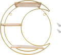 3 Tier Floating Circular Wall Decor Round Decorative Hanging Shelves,Round Wall Shelf,Rounds Shelves Wall Decor,Circle Shelf Set,Storage Display Rack,Hanging Circle Floating Shelves For Kitchen Moon