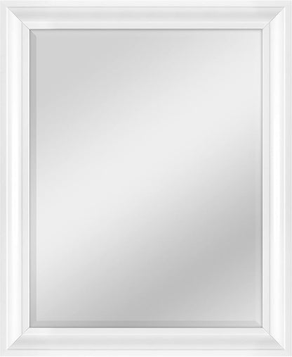 MCS Large Wall Mirror, Modern Rectangle Mirror Home Decor for Living Room, Bedroom, or Bathroom, 26.5 by 32.5 Inch, White
