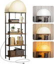Lighted Arched Bookshelf, 4 Tier Arch Bookcase with Lights, Tall Book Shelf for Ornaments/CDs, Display Storage Shelves for Bedroom/Living Room/Home/Office, Rustic Brown