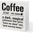 Coffee Bar Accessories Wood Box Sign Desk Decor, Farmhouse Coffee Bar Decor Funny Coffees Definition Wooden Box Desk Decorative Signs for Home Farmhouse Table Shelf Cubicle