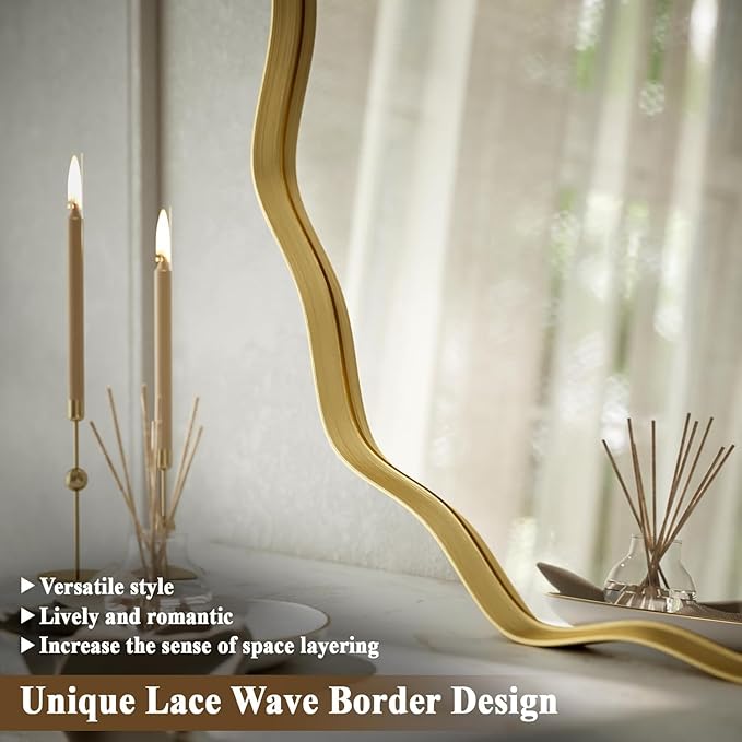 VooBang Gold Scalloped Circle Mirror, 36