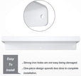 SRIWATANA White Metal Wall Shelves, 2 Set Floating Shelves for Bedroom, Living Room, Bathroom, Kitchen - Matte White