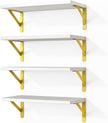 Fixwal Floating Shelves for Wall, Wood Wall Mounted Shelves for Bedroom, Bathroom, Living Room, Kitchen Storage and Decor(White, Set of 4, 16.5 Inch)