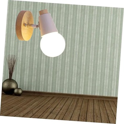 Operitacx Minimalist Solid Wood Wall Lamp Modern Decorative Lighting for Room Bedroom Bathroom Study and Hallway Space Saving Wall Light No Bulb Included