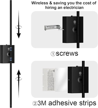 Battery Operated Wall Sconces, Wall Lights For Living Room, Powered Wireless Modern Rechargeable Sconce Wall Decor Set Of 2 Battery Operated Wall Light No Wiring Stick Renter Friendly, 2 Pack