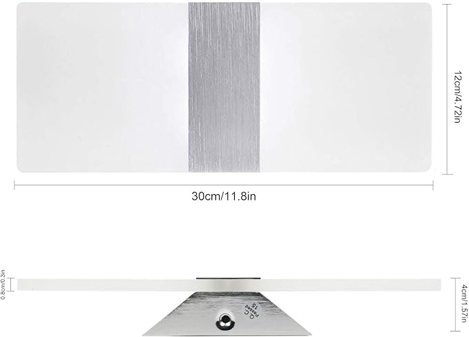 ChangM Modern Wall Sconce 12W, Set of 2 LED Wall Lamp Cool White Acrylic Material Hardwired Wall Mounted Wall Lights